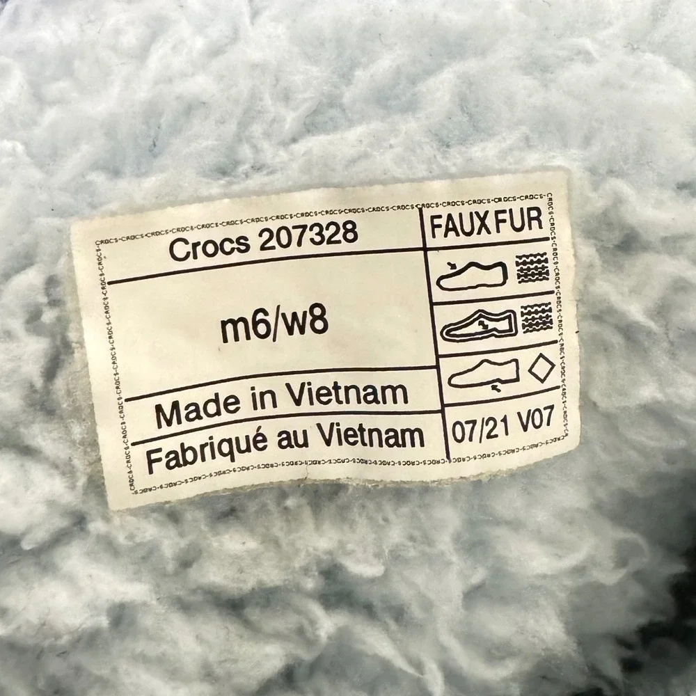 Crocs Classic Line Neo Puff Snow Boots‎ Multicolor Tie Dye Faux Fur Lined M6W8